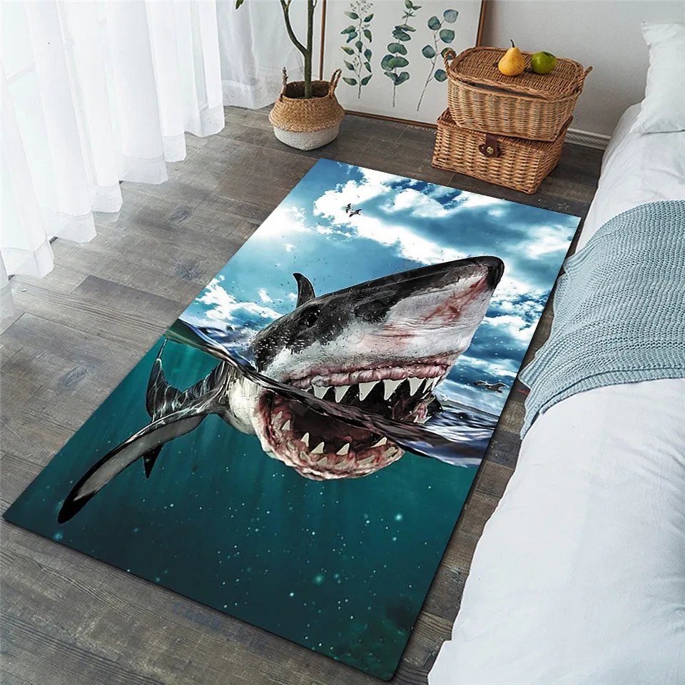 

Shark Bear Area Rug 3D Printed Rugs Mat Rugs Anti-slip Large Rug Carpet Home Decoration 04