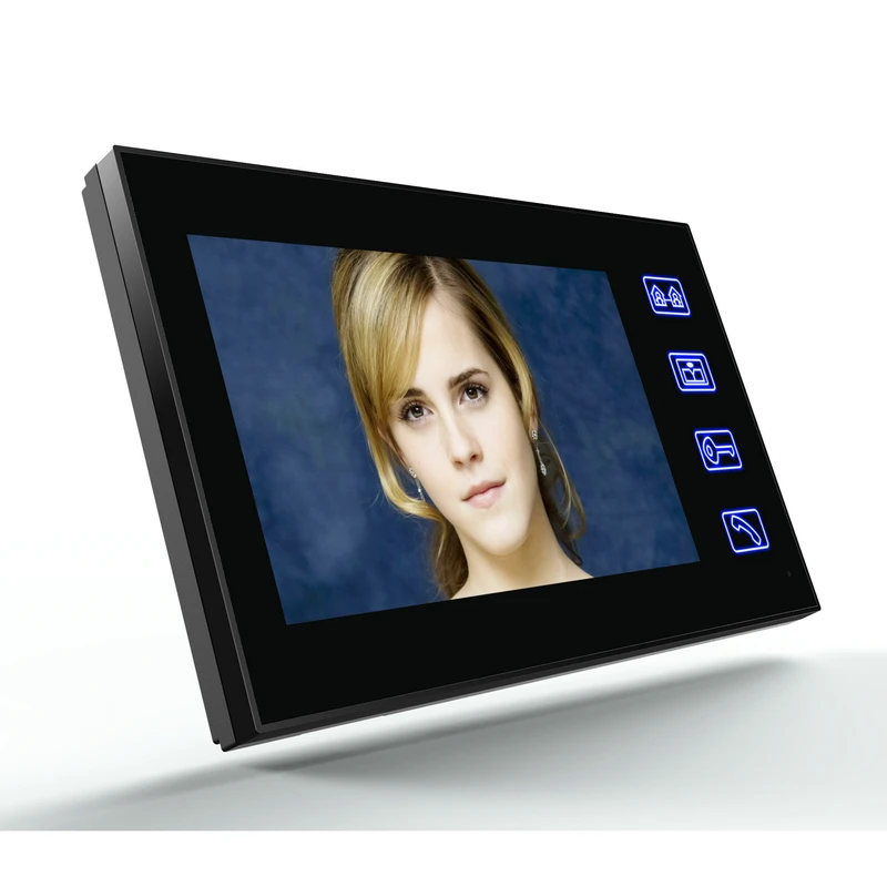 7 Inch Vingerafdruk Rfid Video Deurtelefoon Intercom Deurbel Kits Met Geen Elektrische Strike Lock + Draadloze Afstandsbediening Rfid unlock