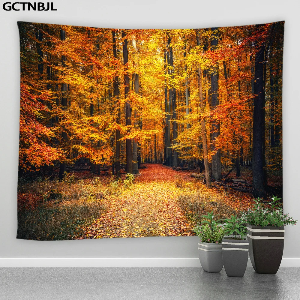 Large Tapestry Beautiful Natural Forest Waterfall Landscape Wall Hanging Tapestries Hippie Bohemian Mandala Bedroom Home Decor