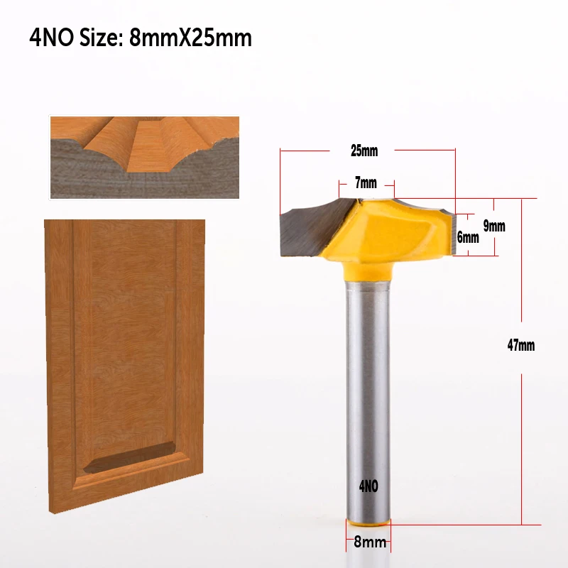 CHWJW 1pc 8mm Shank Faux Panel Cabinet Door Woodworking Door Frame Engraving Profiled Engraving Knife Imported Milling Cutter