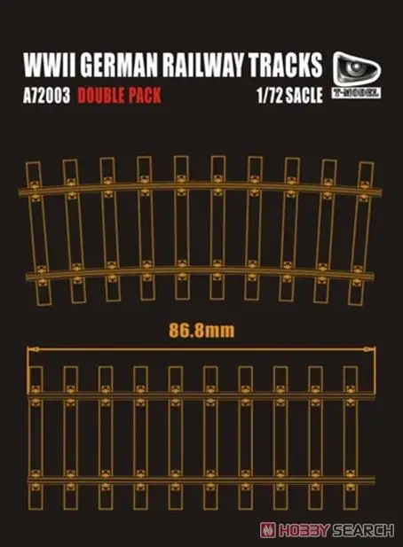 T-MODEL  A72003 1/72 Scale German Railway Tracks (8 Pieces = 70cm)