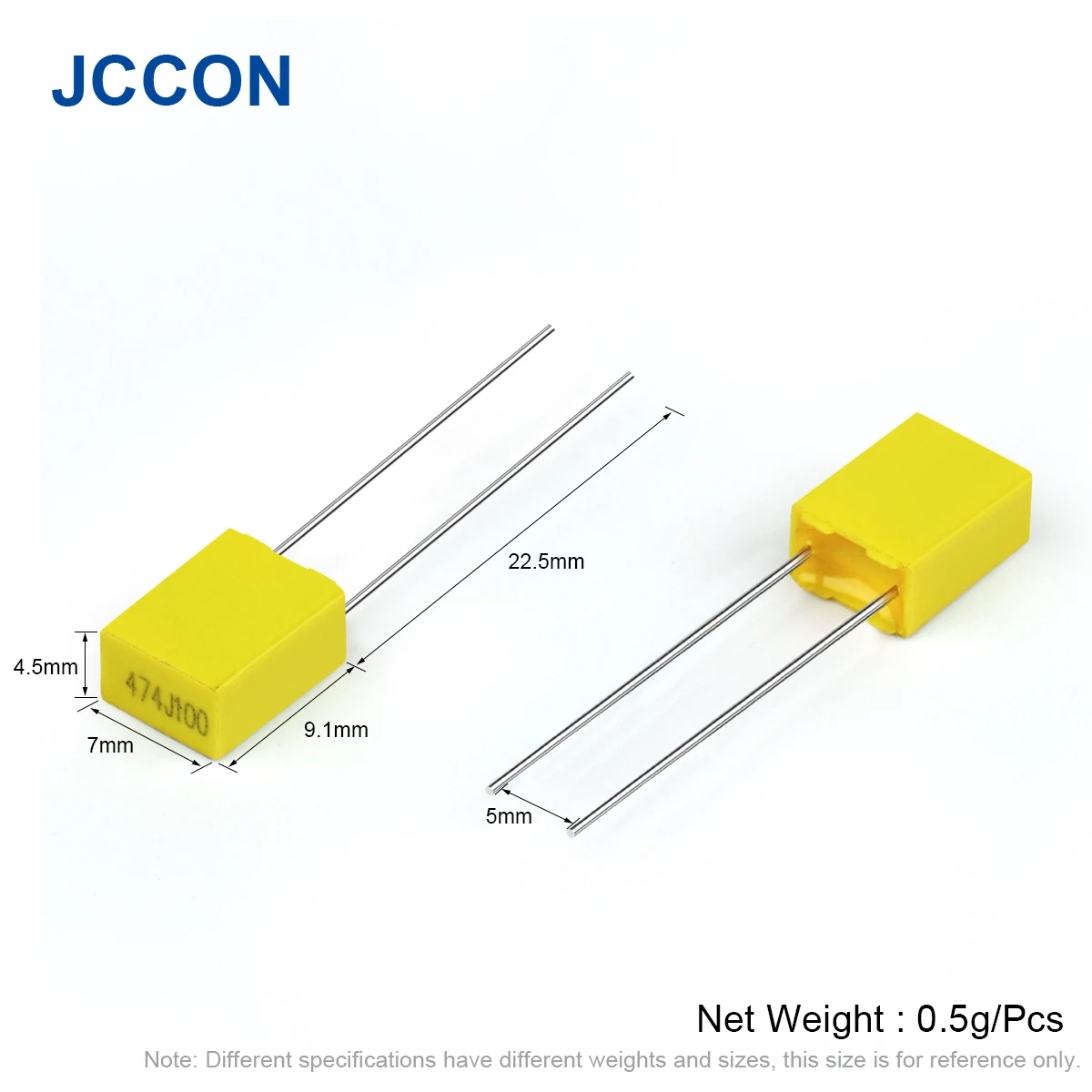 20Pcs Correction Capacitor Polypropylene Safety Plastic Film Capacitor 100V-630V 1nF ~ 470nF 102J 103J 104J 394J 475J 223J