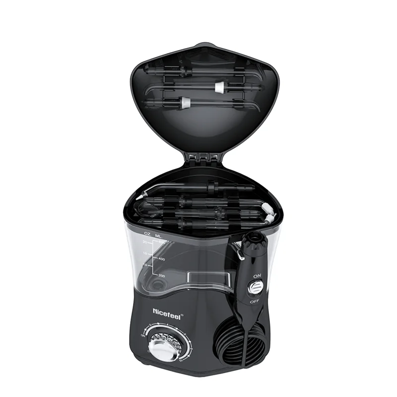 Nicefeel Oral Irrigator  Water Pulse Flosser Dental Jet Teeth Cleaner Hydro Jet With 600ml Water Tank and 7Nozzle Tooth Care