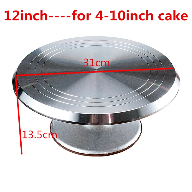 12  Inch Cake Turntable Anti-Skid Aluminum Rotating Cake Decorating Stand Rotary Table Kitchen DIY Pastry Baking Tools