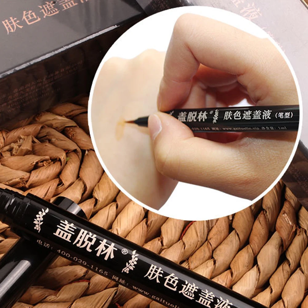 1Pc Natural Vitiligo Scars Cover Pen Waterproof Long-Lasting External Use Tattoo Concealer Liquid Woman Man Concealer