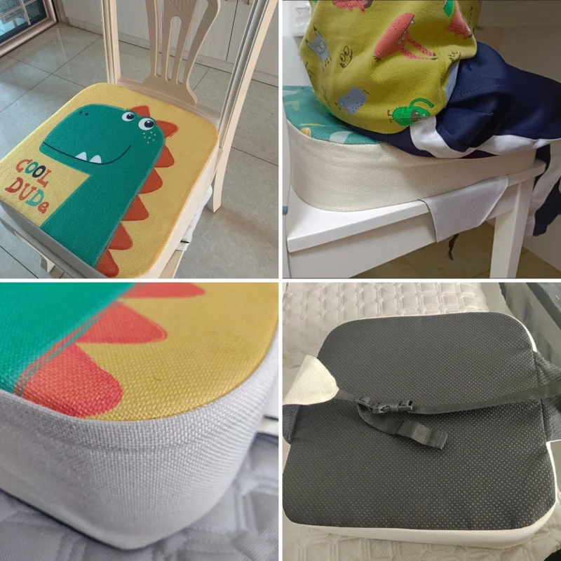 Cojín de comedor para niños, almohadilla para silla aumentada, trona extraíble ajustable, cojín elevador, asiento para el cuidado del bebé