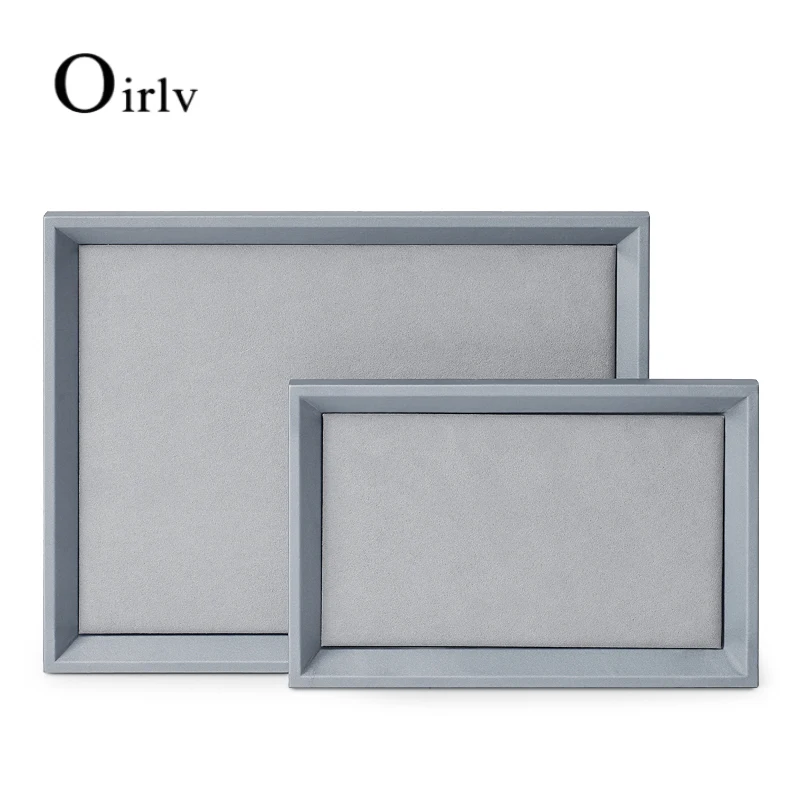 Oirlv Premium Leather Necklace Display Trays Microfiber Pendant Organizer Pallet Jewelry Organizer Tray Valet Catchall Tray