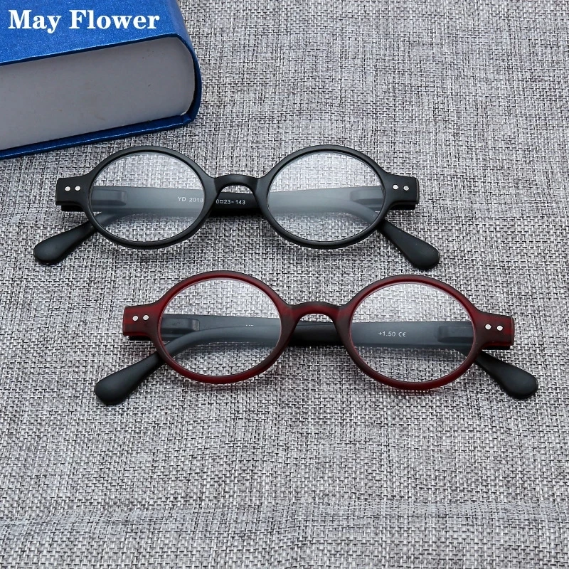 Spring Hinge Round Reading Glasses Women Men Diopter Magnifier Presbyopic Glasse Farsightedness Black Loupe magnifier