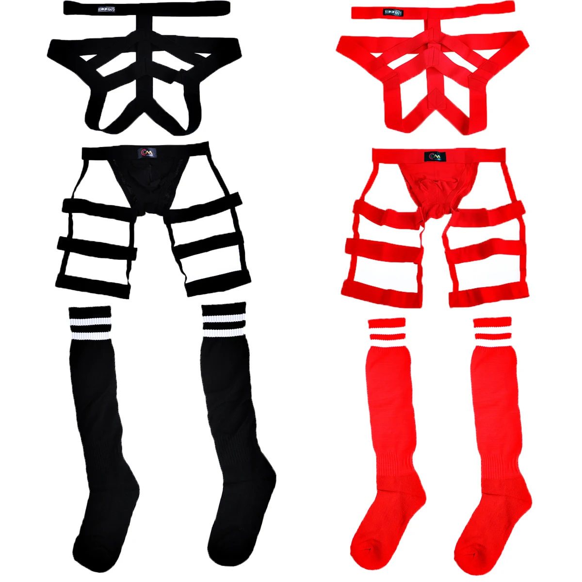 Sexy Mens Jockstrap Thigh Suspender Briefs With Bandage Belt Male Erotic Fetish Costume Strap Lingerie Body Harness Stockings