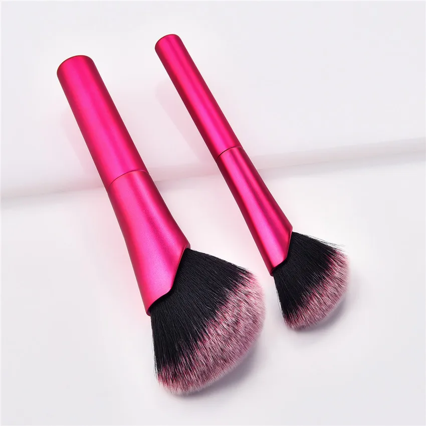 SAIANTTH New oblique head loose powder brush Rose red aluminum tube blush rouge foundation single makeup brushes Beauty tools