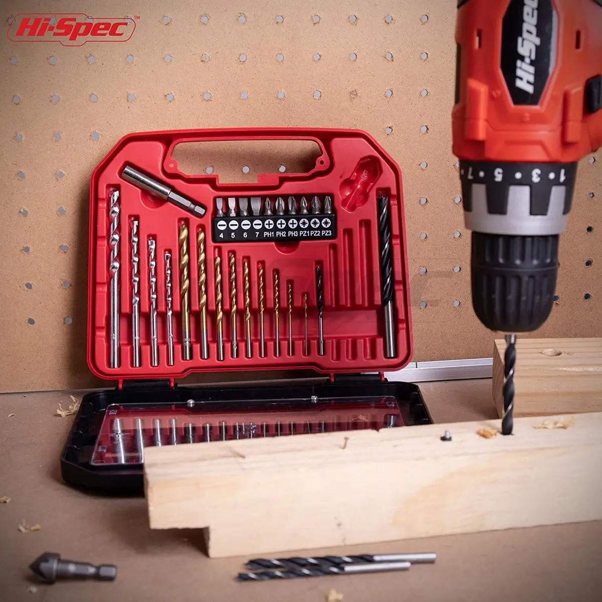 Hi-Spec 30Pc HSS Logam Bor Bit 1/4 Titanium Woodworking Kayu Bor Mansonry Memutar Bor Bit untuk Logam Kayu Plastik Dalam Kasus