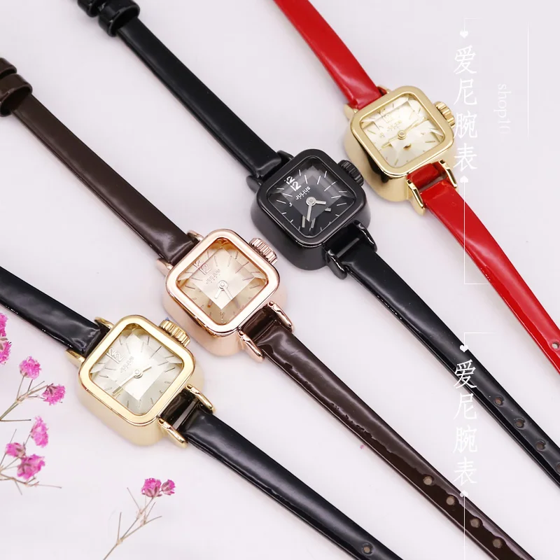 Lady Women\'s Watch Japan Quartz Hours Fine Fashion Dress Bracelet Leather Lovely Mini Candy Square Cute Girl Gift Julius No Box