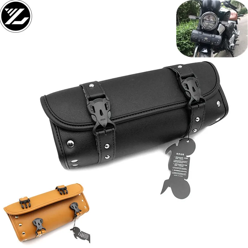 

Motorcycle Universal Leather Saddlebags Saddle Tool Bags Luggage for yamaha suzuki honda kawasaki aprilia Harley Triphum Indian