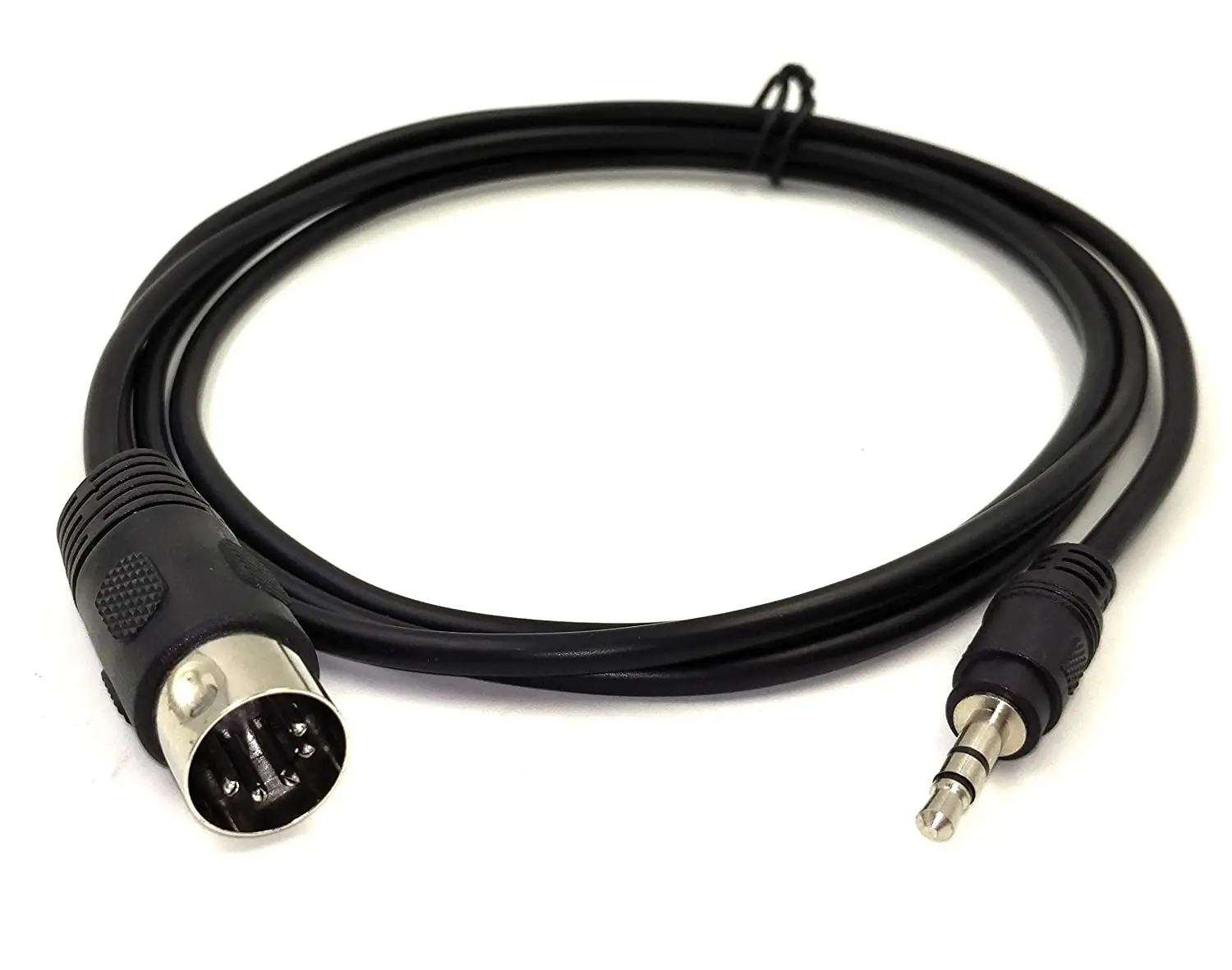 MIDI Cable, 1.5M/5Ft 5-Pin DIN Plugs Male to 3.5mm 1/8 inch TRS Male Jack Stereo Plug Converter Cable Audio Cable (DIN-3.5mm)