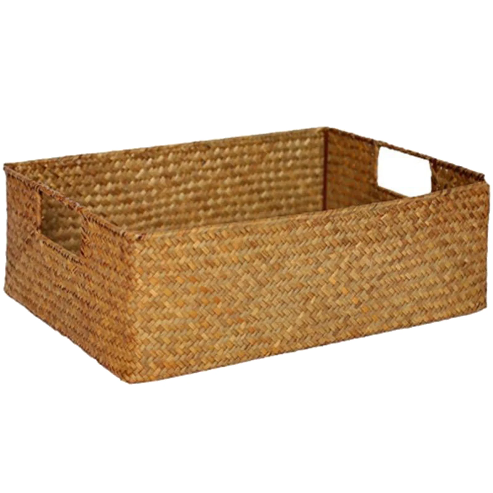 Large Home Storage Basket Box Grass Woven Rectangular Storage Container Sundries Kitchen Drawer Organizer