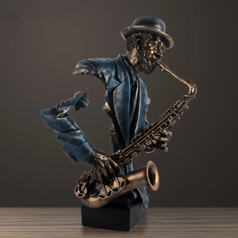 

Ali textiles 57cm Modern Music Saxophone Bust Statue Abstract Figure Musician Figurine Resin Art&Craft Home Decoration