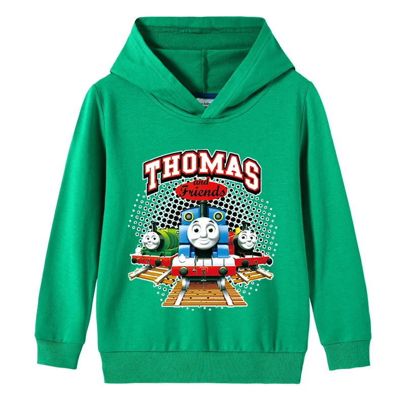 Thomas and Friends fashion cartoon boys pure cotton hooded sweater children\'s baby pullover tops children\'s sweater clothes