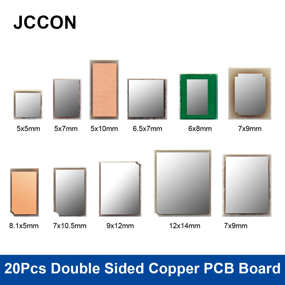 20Pcs Double Sided Copper PCB Board FR4 Fiberglass Copper Clad Plate Circuit Board Fr4 Circuirts 1.0mm 5x5 5x7 5x10 6x8mm