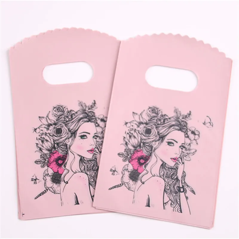 New Style Wholesale 50pcs/lot 9*15cm Fashion Mini Plastic Gift Packaging Bags Favor Luxury Wedding Decoration Pouches