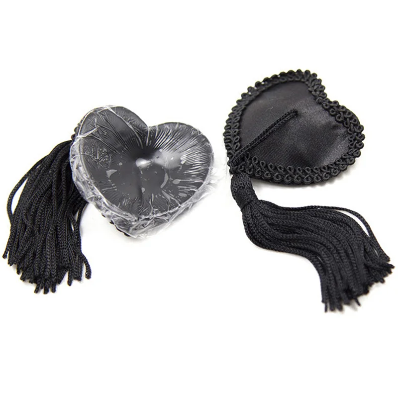 1 Pair Sexy Pasties Stickers Women Lingerie Sequin Tassel Breast Bra Nipple Cover Heart Shape Nipple chest paste Stickers