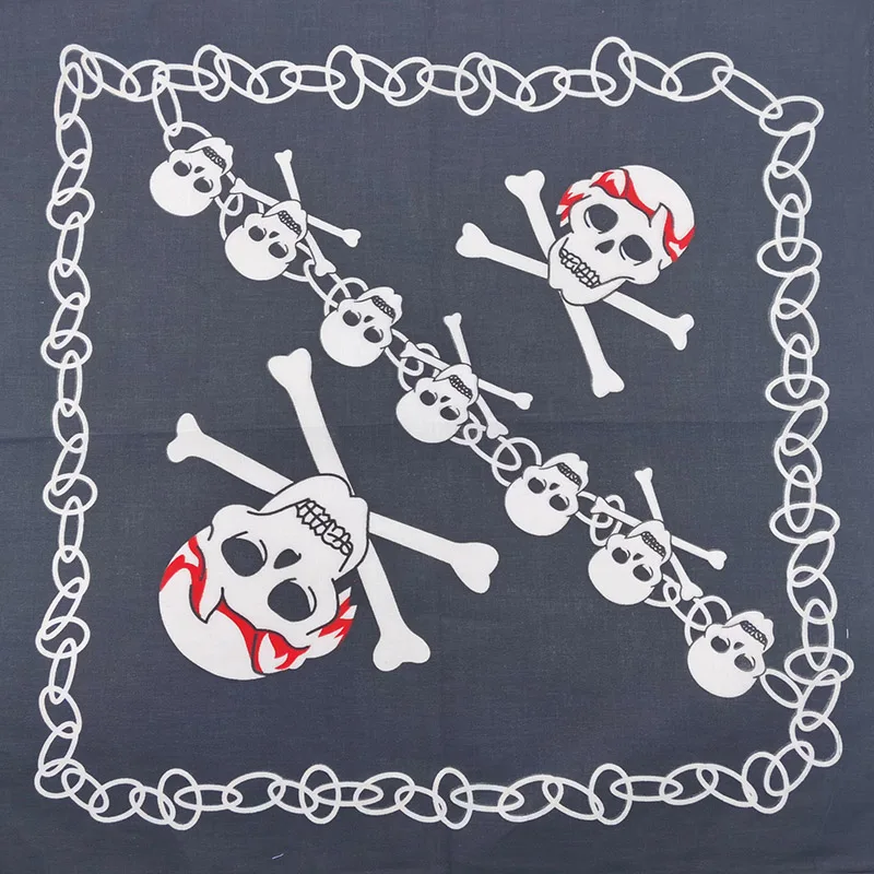 Totenkopf-Bandana, modisch, Hip-Hop, 100 % Baumwolle, quadratischer Schal, schwarz, Paisley-Fahrrad-Stirnband für Damen/Herren/Jungen/Mädchen