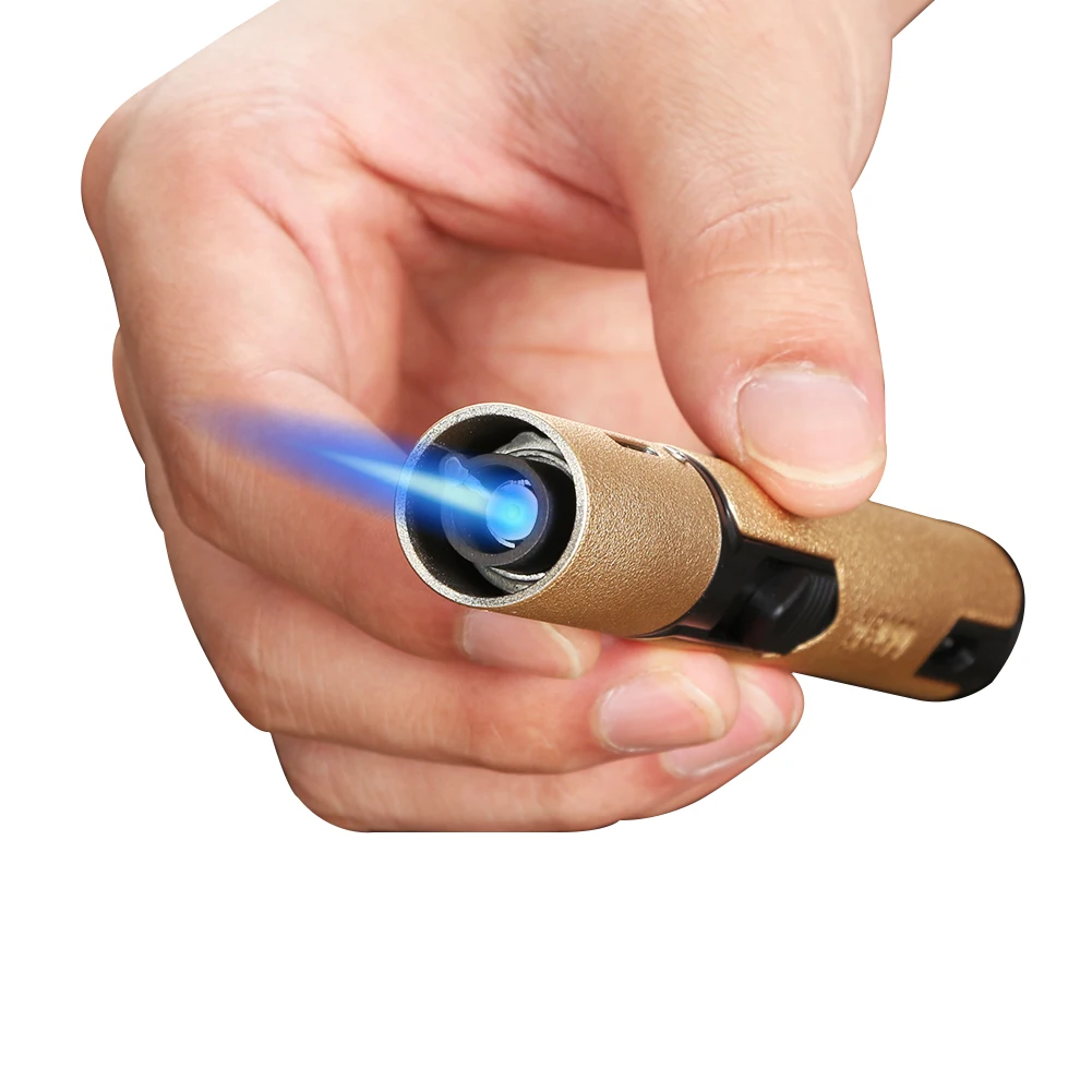 LUBINSKI Luxury Cigar Lighter Butane Gas Turbo Windproof Torch Jet Professional Home Accessories Unusual Lighter