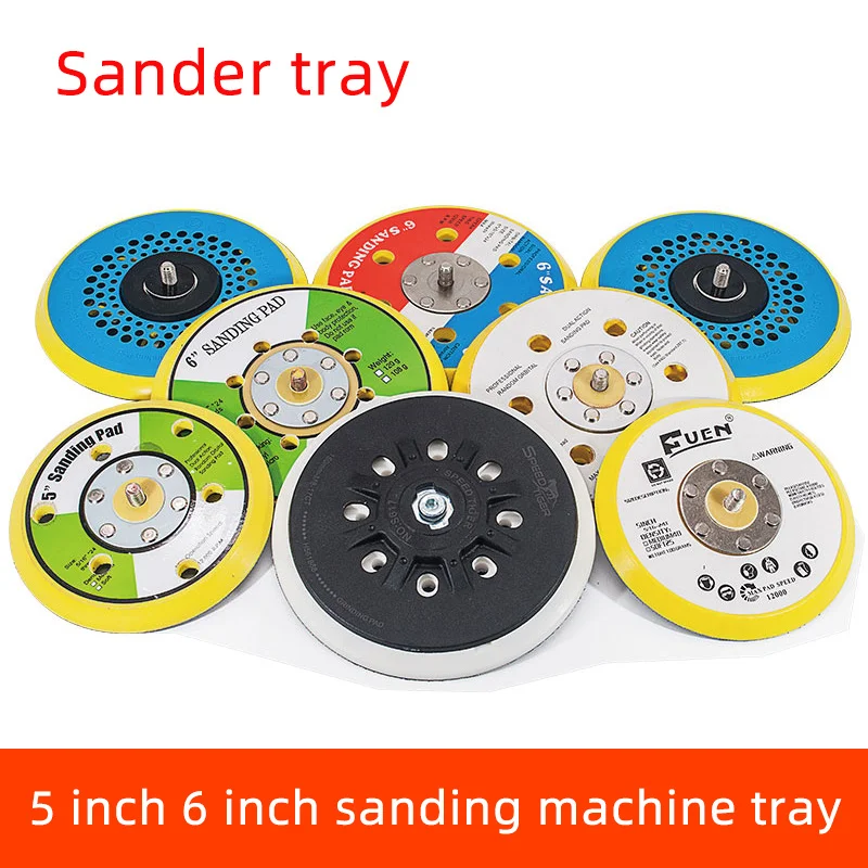 

Pneumatic Dry Grinder Tray 5 Inch 6 Hole Grinder Grinding Head Accessories Auto Putty Flocking Sandpaper Machine Sticky Disk