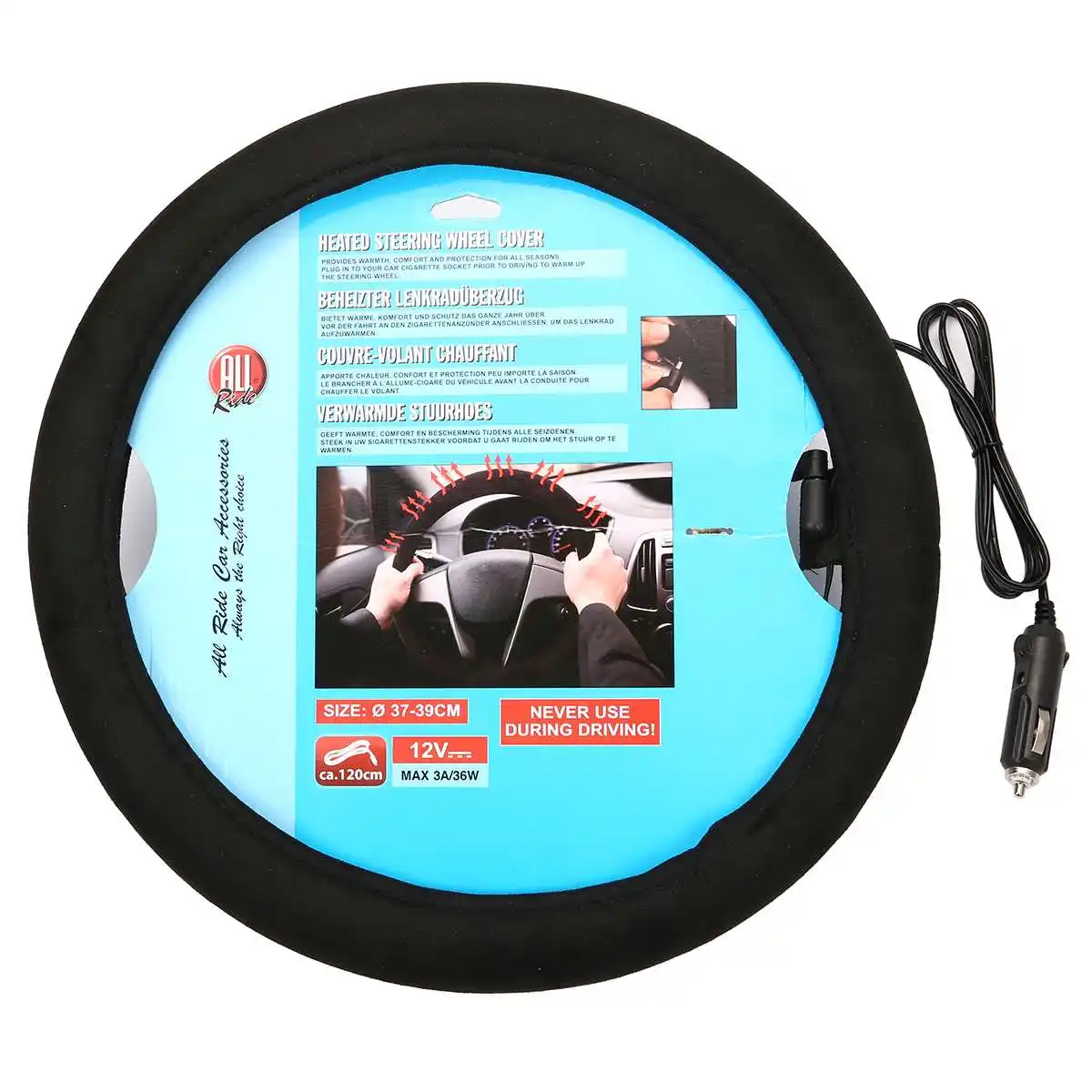 

12V Car Heater Steering-Wheel Cover Winter Warm Comfortable Heated Heating Steering Wheel CoverUniversal 38cm Steering Covers