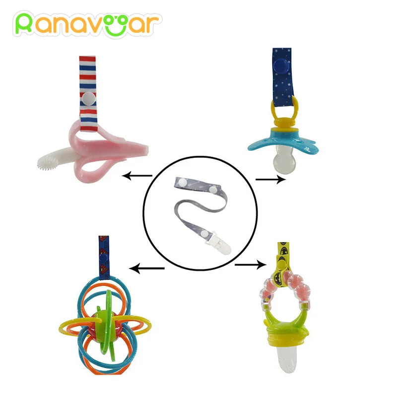 Correas ajustables para chupete de bebé, cadena de juguete, soporte de cinta, Clips para chupete, correa para pezón, accesorios para pezones infantiles