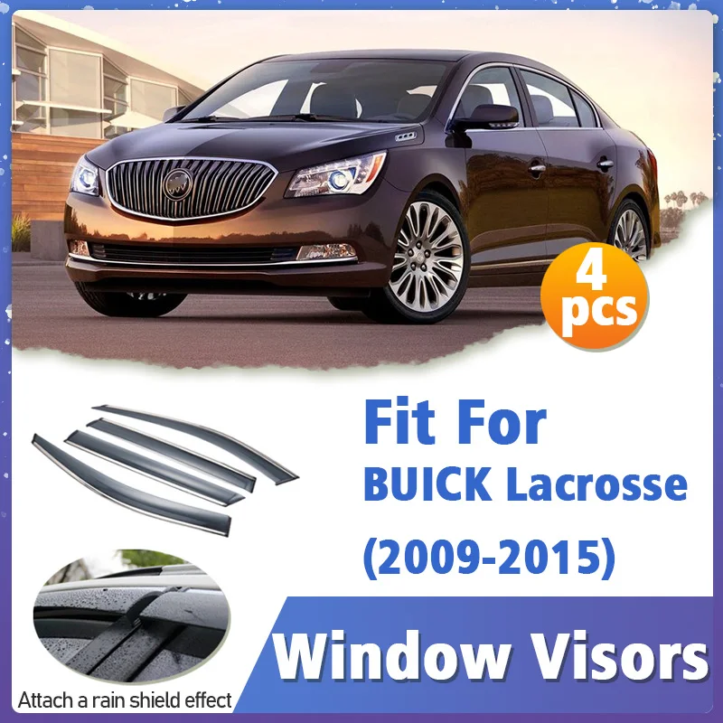 

Window Visor Guard for BUICK Lacrosse 2009-2015 Vent Cover Trim Awnings Shelters Protection Sun Rain Deflector Auto Accessorie