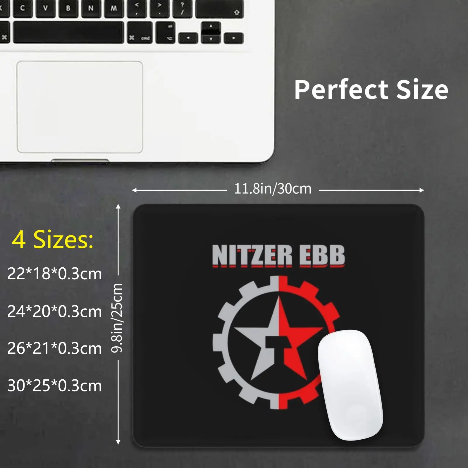 Nitzer Ebb-Ebm Mouse Pad DIY Print Nitzer Ebb Ebm Techno Hard Industrial Music Goth Sinister 90s 80s