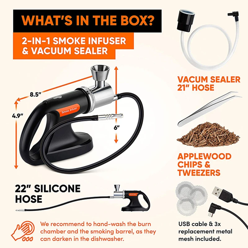 YUMYTH 연기 주입기 휴대용 휴대용 흡연 건, 요리 음식 음료 칵테일 차가운 연기 발생기, 수비디 진공기 T268