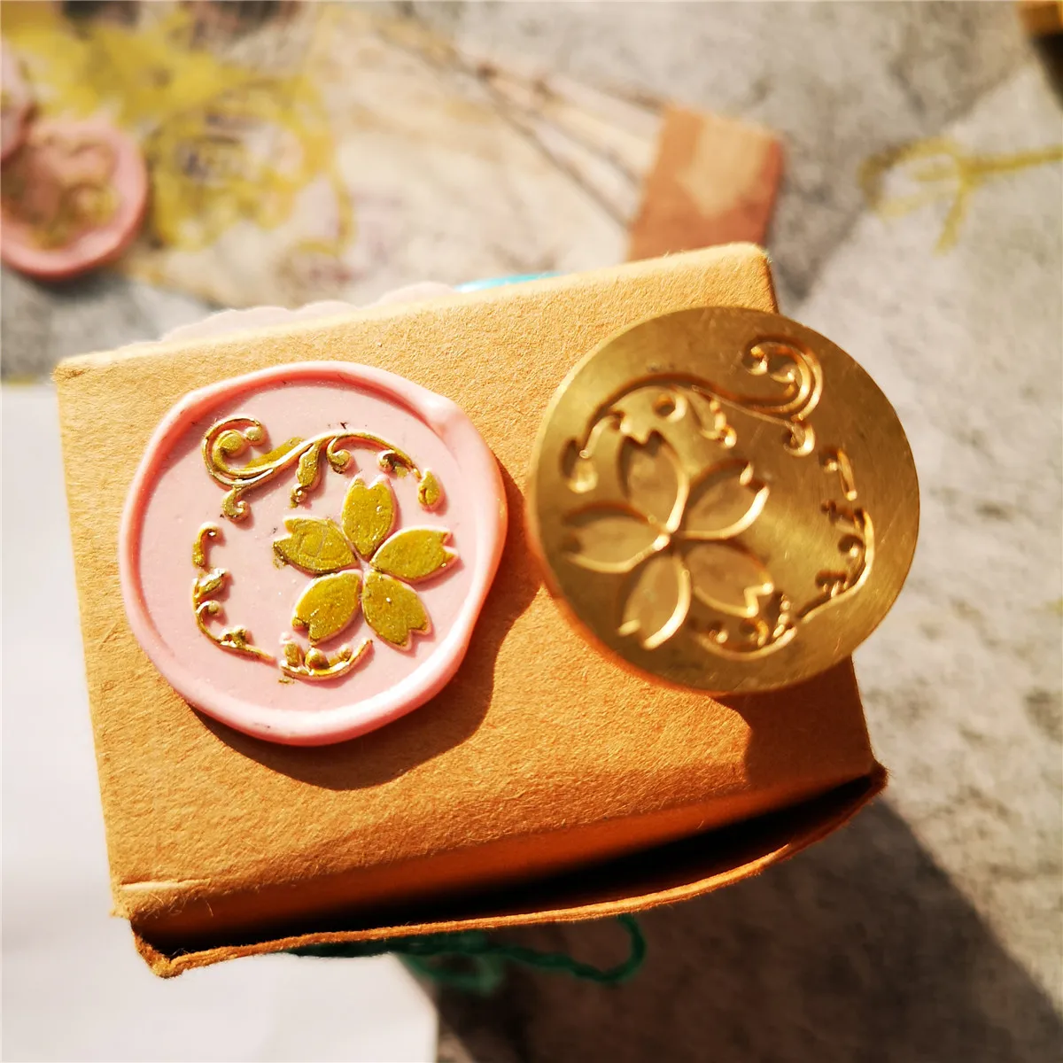 Creative Cute Sakura brass wax seal stamp DIY craft sealing stamps decoration for scrapbooking diary scrapbooking standard stamp