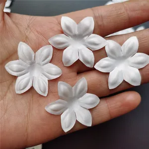 Ứng dụng hoa bằng vải satin thủ công, Mini Ribbon White, Phụ kiện may, Trang trí đám cưới, Thủ công, 3,5cm, 100 %, Lô 8 Ruy băng ba lô bán hàng chính - №4