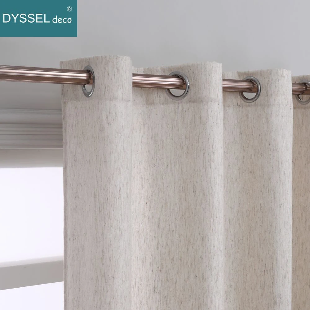 

Dyssel deco Modern Natural Linen color Plain Solid Slub American style voile tulle sheer Windows Curtain for livingroom bedroom