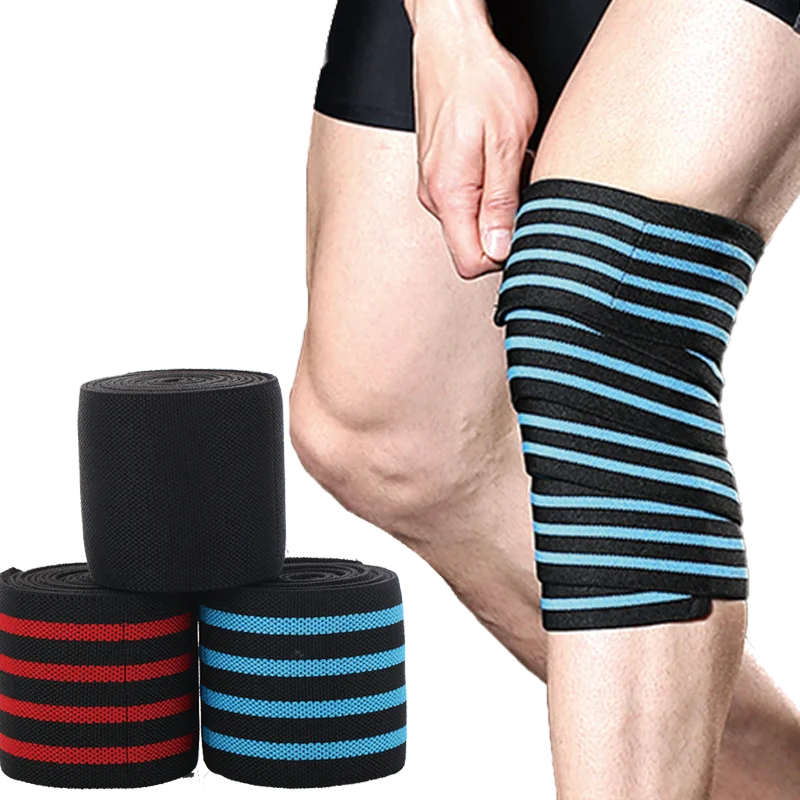 1 Pair Winding Knee Bandage Weight Lifting Knee Wraps Basketball Volleyball Protector Elastic Sports Knee Brace Support Gym