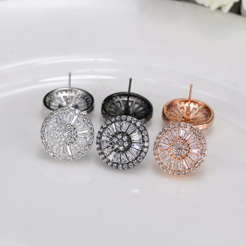 ThreeGraces Gorgeous CZ Stone Fashion Jewelry Pave Setting Cubic Zirconia Rose Gold Color Big Stud Earrings for Women Gift ER288