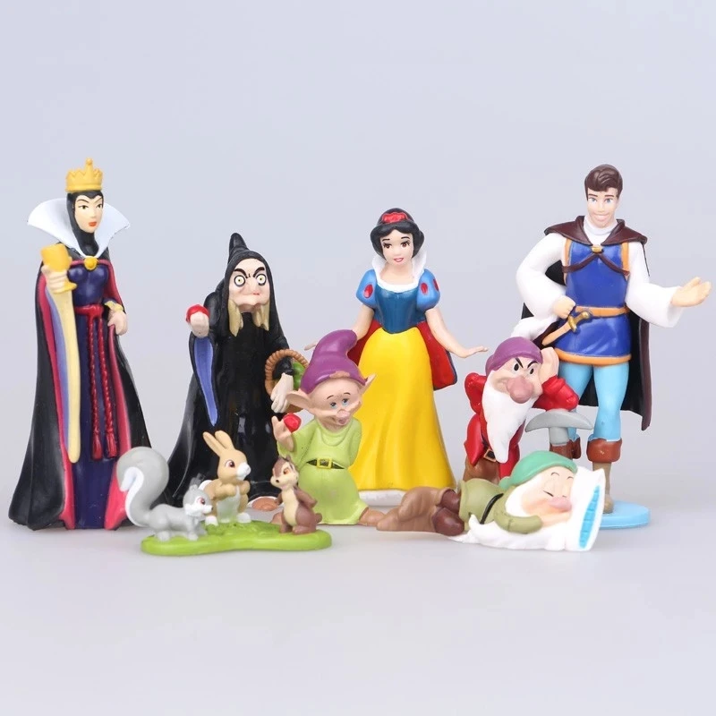 8pcs/Lot Snow White Witch Empress Prince Charming Dwarf Action Figures Doll Toys