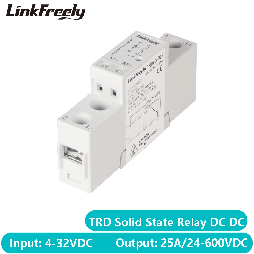 TRD600D25 High Voltage SSR Solid State Relay DC DC 25A 24-600VDC Output 5V 12V 24V 32VDC Input Mini Smart Relay Module & Board