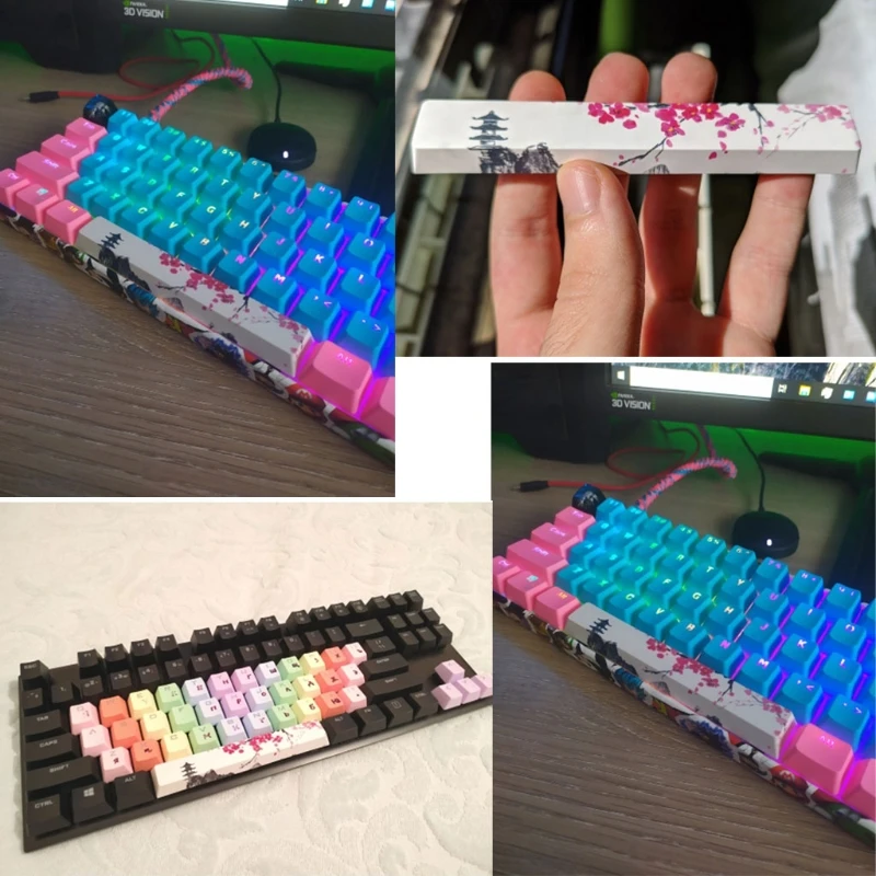 PBT Five Sides Dye-Subbed Spacebar 6.25U Cherry Profile Space Bar Keycap for DIY Mechanical Keyboard gk64 gk61 Keycaps