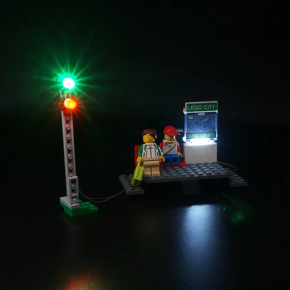 Đèn LED Bộ Cho 60197 Thành Phố Loạt Tàu Chở Khách Khối Xây Dựng Đồ Chơi Ô Tô Gạch Chiếu Sáng Bộ Không Có Mô Hình