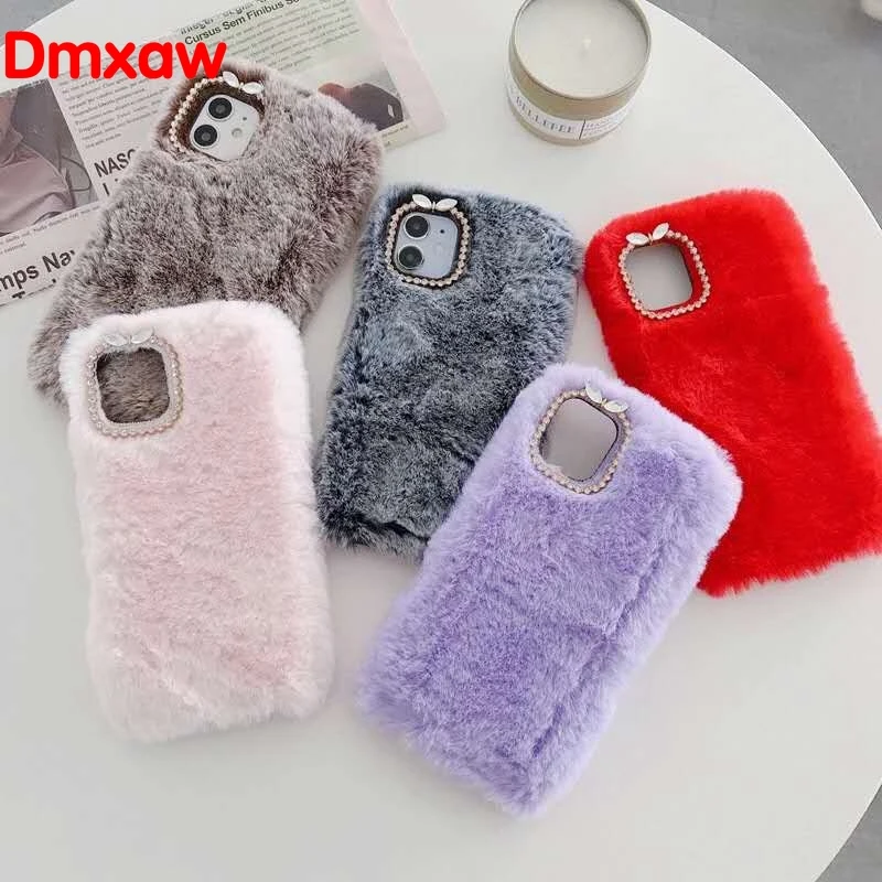 Cute Warm Case For Samsung Galaxy A70E A21 M21 M30S Note 10 S10 Lite 2020 A01 M01 Core A10S Soft Fur Plush Furry Fluffy Cover