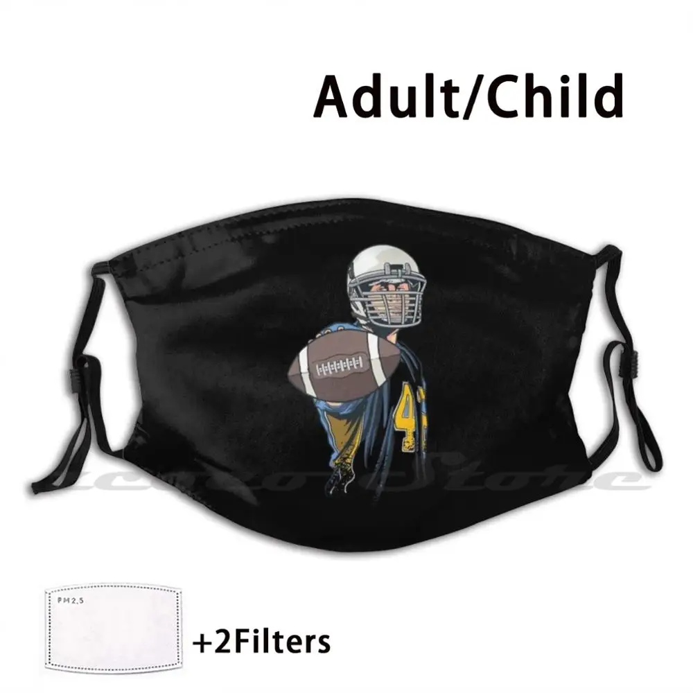 

Football Player Mask Cloth Reusable Print Filter Washable American Football Football Sports Ball Ball Sport Team Teams Passport