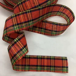 Nastro Tartan natale percalle tessuti scozzesi 10Y 2.5cm per fiocchi artigianali fatti a mano vacanze di nozze Deco regalo confezione floreale