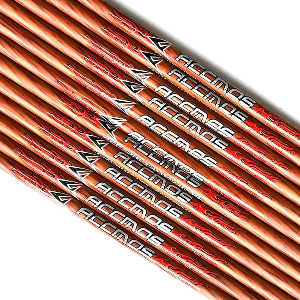 6/12pcs 32inch Spine 400 450 500 600 700 Carbon Arrow Shaft Wood Paint with Nocks ID 6.2mm Wooden Skin Carbon Arrow for Hunting