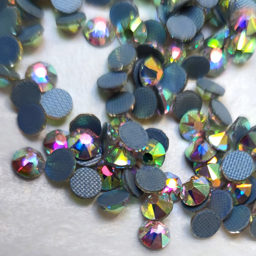 Xirius Facets Hotfix Strasssteine 8 Große 8 Kleine SS16 SS20 SS30 Crystal AB zum Aufbügeln auf Kleidung und Strass – Detail 4