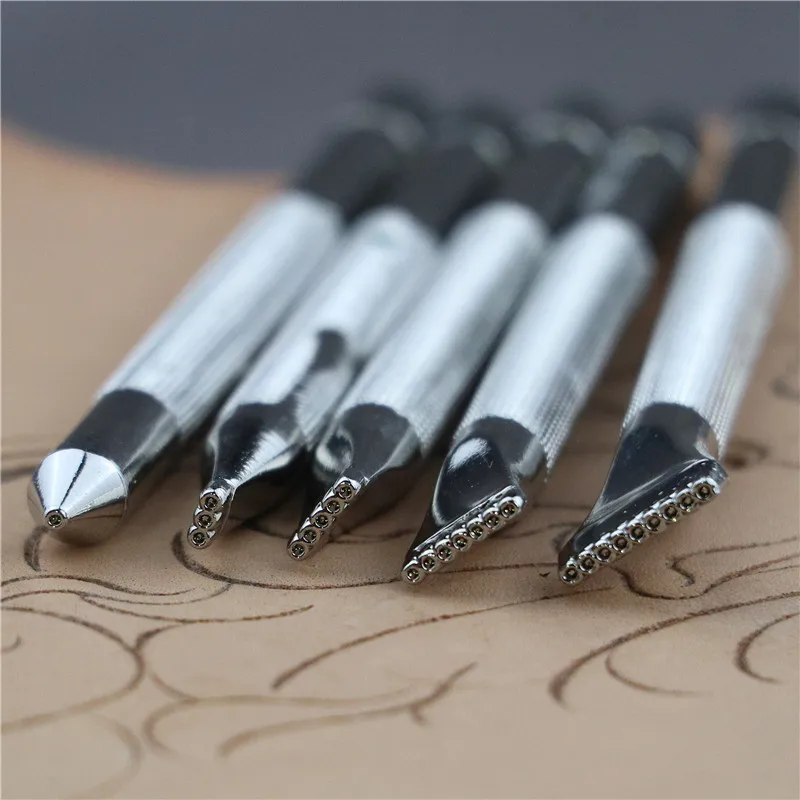 DIY Leather Craft Alloy Metal Background Stamps Tool Set LS.A101-1-3-5-7-9 Tools For Leather