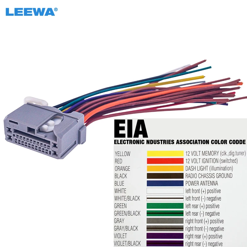 LEEWA Car Audio Stereo Wiring Harness For HONDA Odyssey/Pilot/Ridgeline Pluging Into OEM Factory Radio CD #CA2534