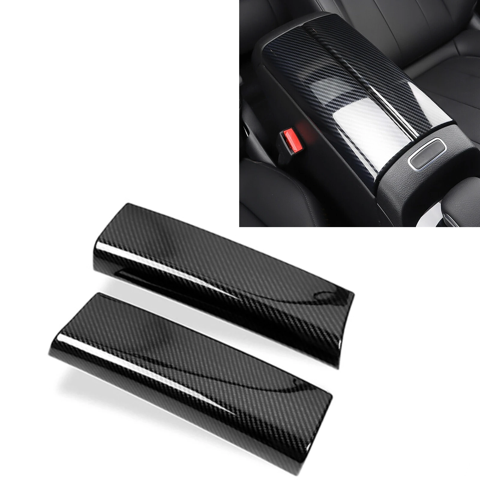 

Center Armrest Box Panel Cover Trim For Mercedes-Benz A B CLA GLB GLA Class W177 V177 W247 C118 W118 X247 H247 Carbon Fiber Look