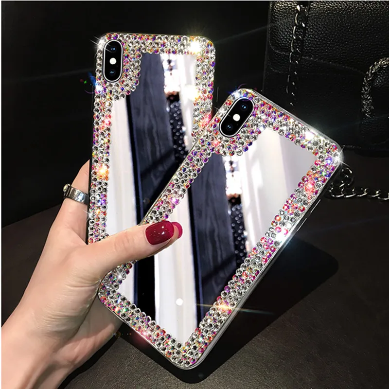 Luxury Bling Crystal Mirror Cover Cases For iPhone 15 14 13 12 11 Pro MAX XS Max XR X 7 8 Plus 6s SE 2020 Diamond Fundas Coque